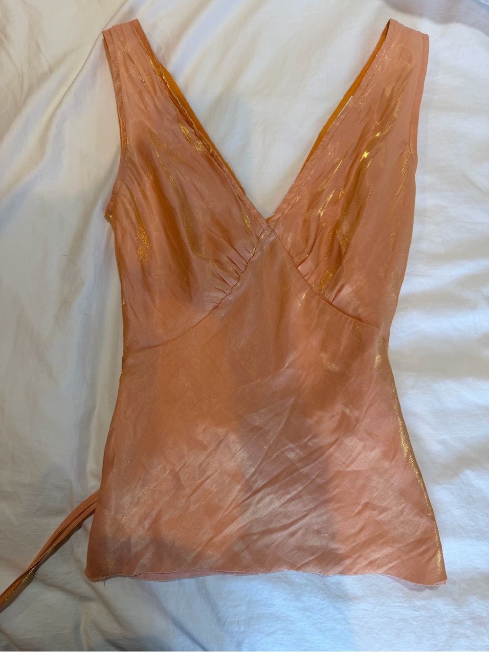 Pepper Mayo Satin V-Neck Chemise Top